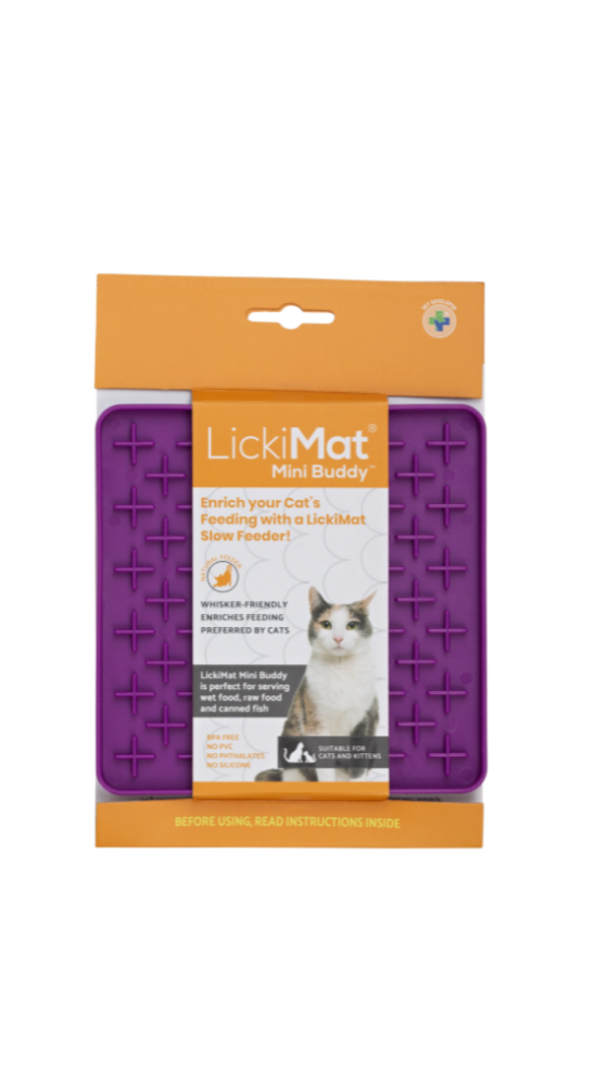 Lickimat Mini Buddy Cat Purple Amaloki