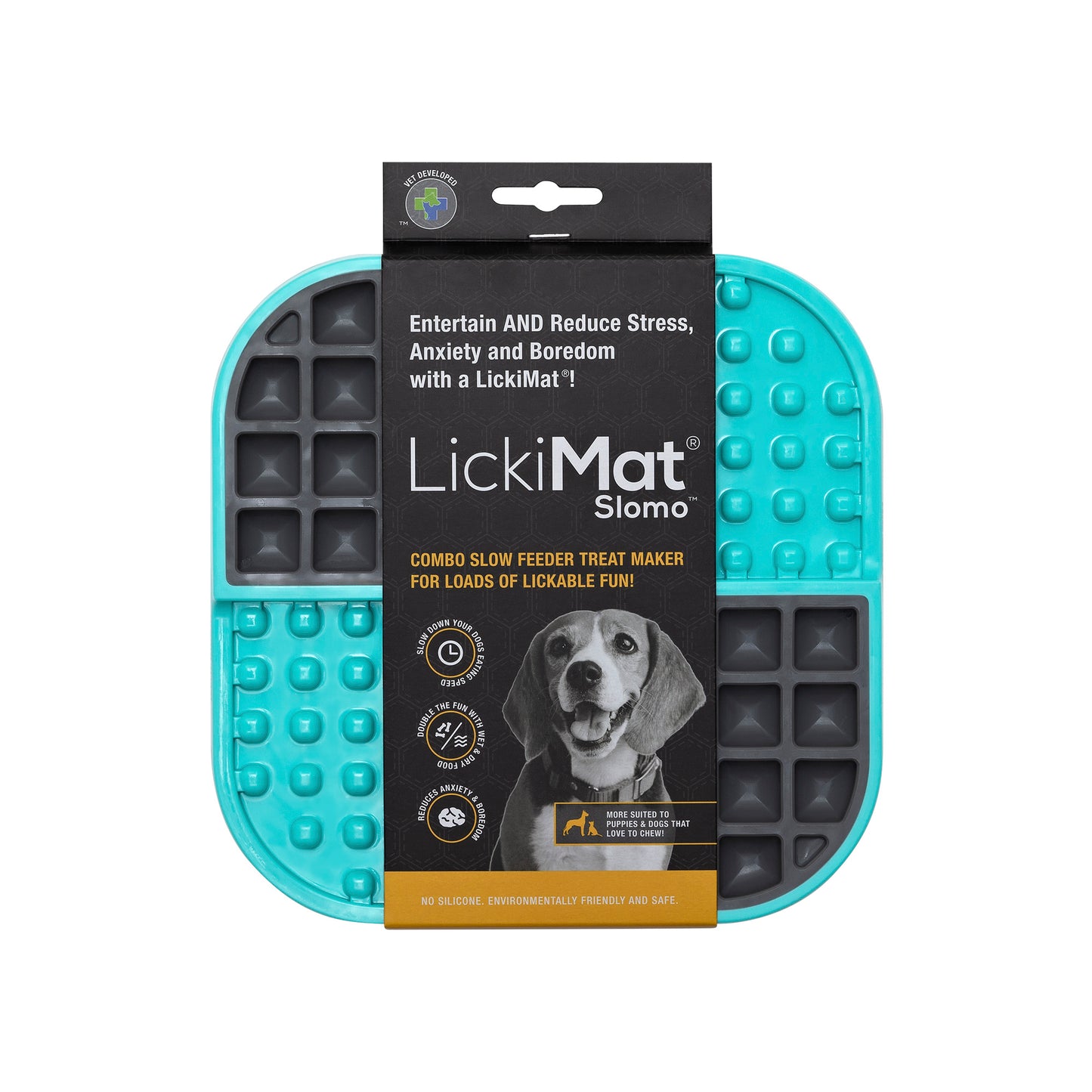 Lickimat Slomo Slow Feeder Turquoise for Dogs from Amaloki