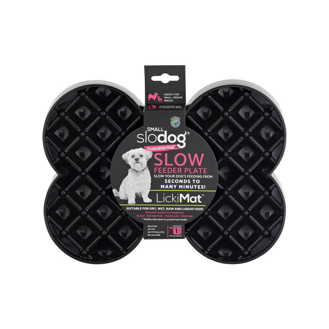 Lickimat Small SloDog Feeder Plate Black for Pets from Amaloki