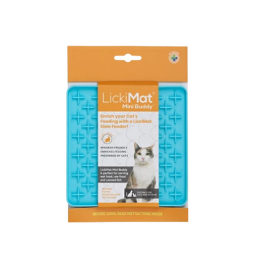 Lickimat Mini Buddy Cat Turquoise from Amaloki