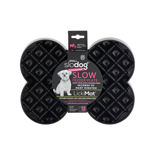 Lickimat Small SloDog Feeder Plate Black for Pets from Amaloki