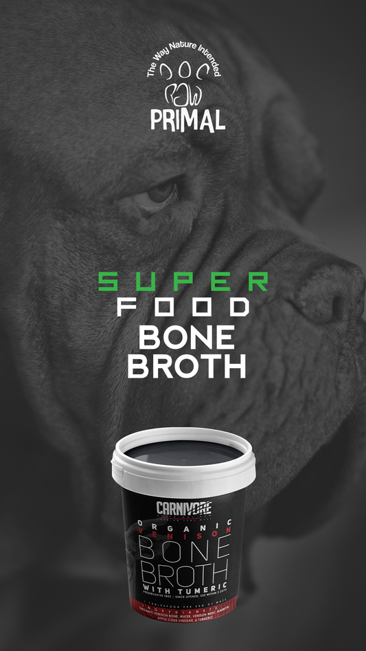 Healthy pets. Organic Venison Bone Broth for your Pets from Amaloki