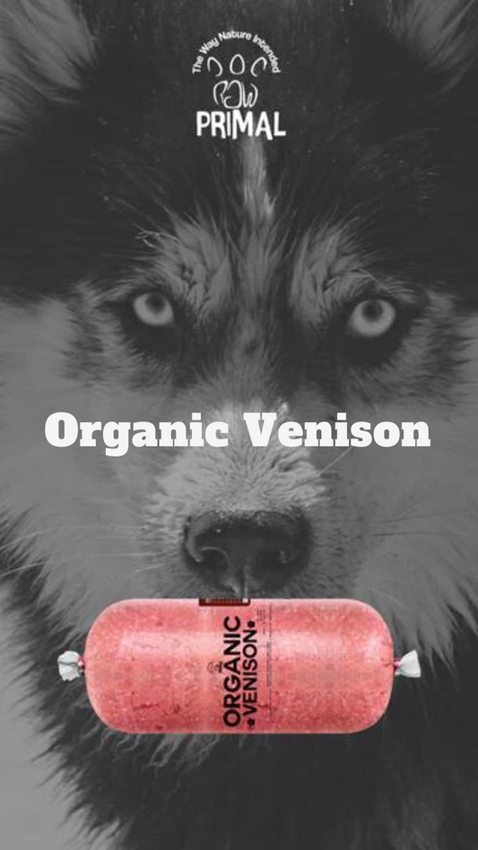 Healthy dog & cat food. Organic Venison Raw Rolls 1kg for your Pets from Amaloki