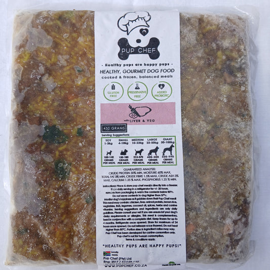 Pup Chef Liver & Vegetables Gourmet Dog Meals 450gr from Amaloki