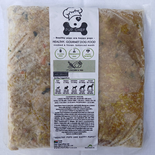 Pup Chef gourmet dog food 450gr pack from Amaloki