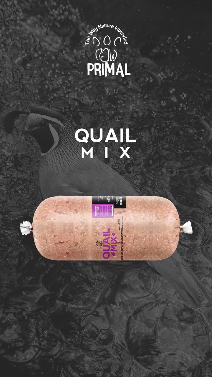 Quail Mix Raw 1kg Rolls for Pets from Amaloki