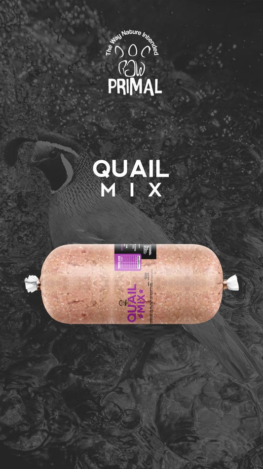 Quail Mix Raw 1kg Rolls for Pets from Amaloki