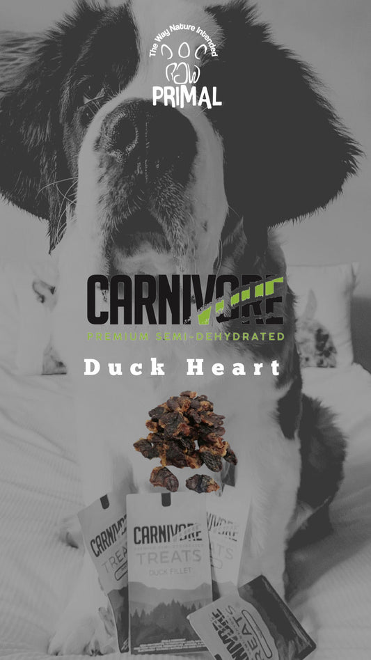 Healthy for cats & dogs. Semi-Hydrated Duck Heart Treats for Pets from Amaloki